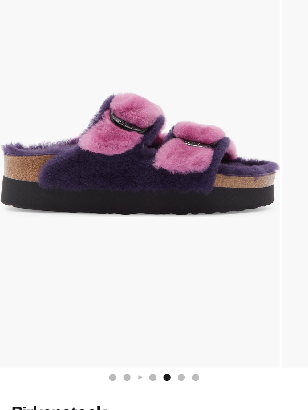 Birkenstock Papillio Arizona Shearling Slide - Pink & Purple